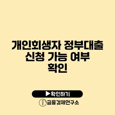 개인회생자 정부대출 신청 가능 여부 확인