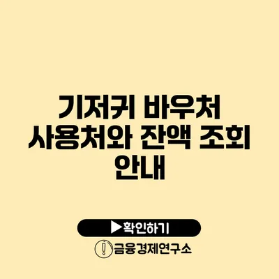 기저귀 바우처 사용처와 잔액 조회 안내