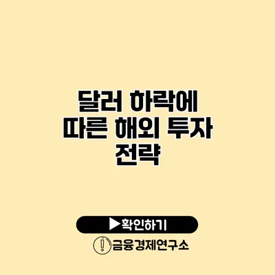 달러 하락에 따른 해외 투자 전략