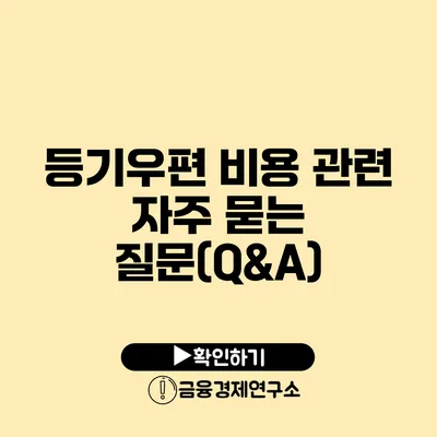 등기우편 비용 관련 자주 묻는 질문(Q&A)