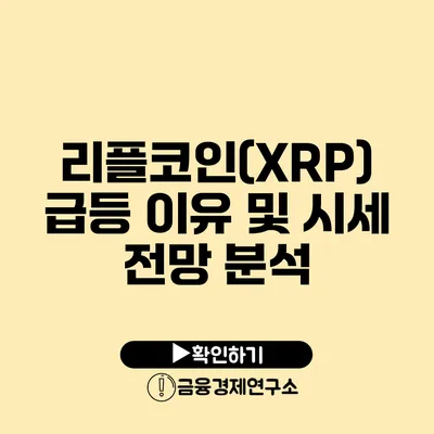 리플코인(XRP) 급등 이유 및 시세 전망 분석