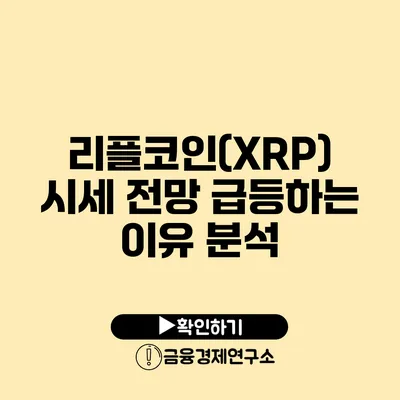 리플코인(XRP) 시세 전망: 급등하는 이유 분석