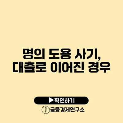 명의 도용 사기, 대출로 이어진 경우