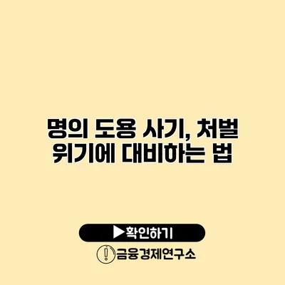 명의 도용 사기, 처벌 위기에 대비하는 법