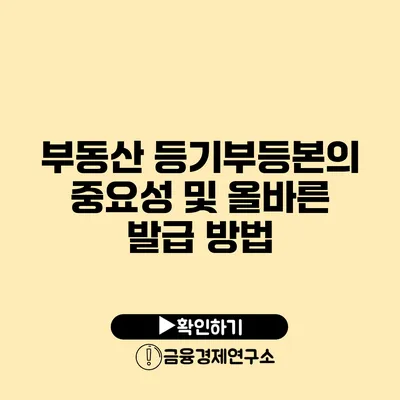 부동산 등기부등본의 중요성 및 올바른 발급 방법