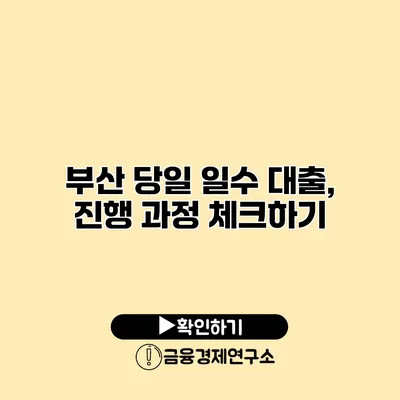 부산 당일 일수 대출, 진행 과정 체크하기