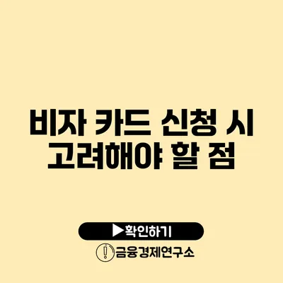 비자 카드 신청 시 고려해야 할 점