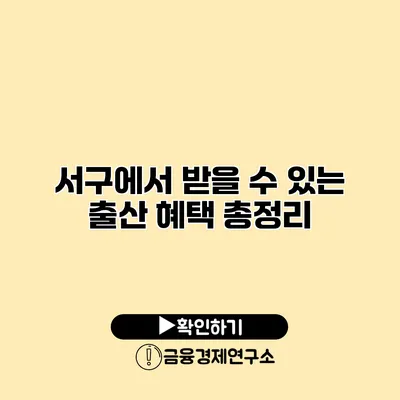 서구에서 받을 수 있는 출산 혜택 총정리