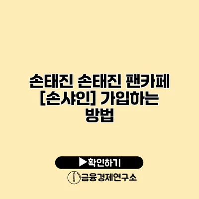 손태진 손태진 팬카페 [손샤인] 가입하는 방법