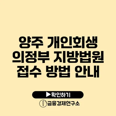 양주 개인회생 의정부 지방법원 접수 방법 안내