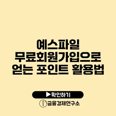 예스파일 무료회원가입으로 얻는 포인트 활용법