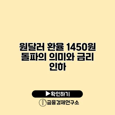 원달러 환율 1450원 돌파의 의미와 금리 인하
