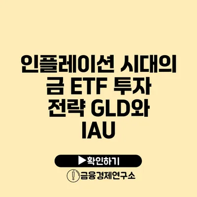 인플레이션 시대의 금 ETF 투자 전략 GLD와 IAU