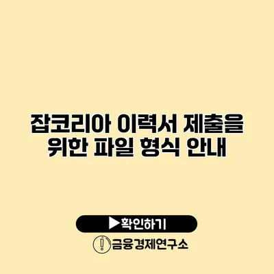 잡코리아 이력서 제출을 위한 파일 형식 안내