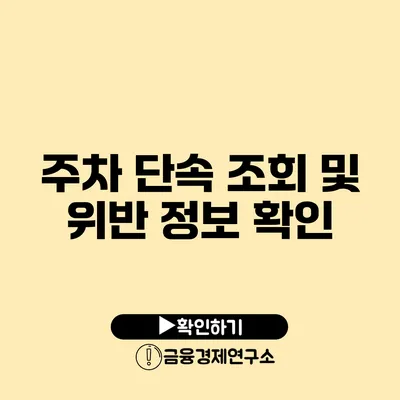 주차 단속 조회 및 위반 정보 확인