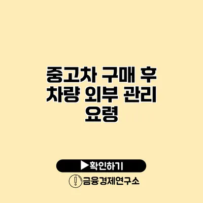 중고차 구매 후 차량 외부 관리 요령