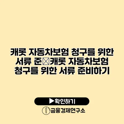 캐롯 자동차보험 청구를 위한 서류 준�캐롯 자동차보험 청구를 위한 서류 준비하기