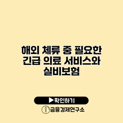 해외 체류 중 필요한 긴급 의료 서비스와 실비보험