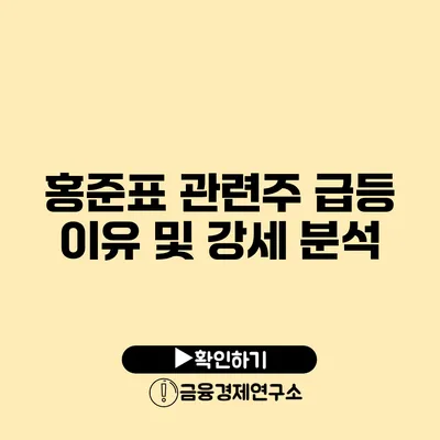 홍준표 관련주 급등 이유 및 강세 분석