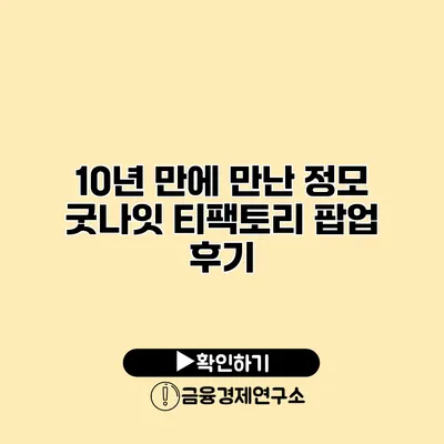 10년 만에 만난 정모 굿나잇 티팩토리 팝업 후기