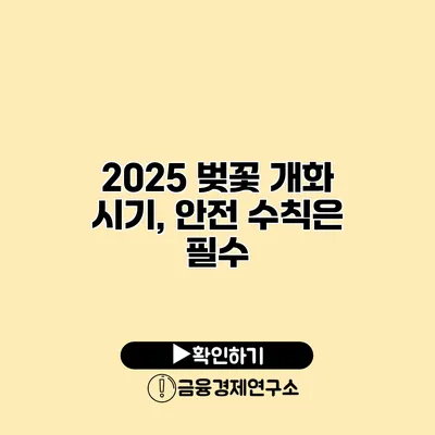 2025 벚꽃 개화 시기, 안전 수칙은 필수