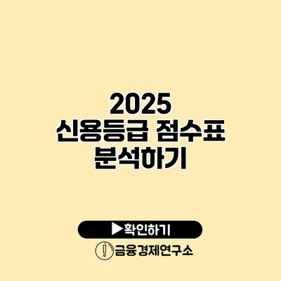 2025 신용등급 점수표 분석하기