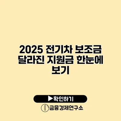 2025 전기차 보조금 달라진 지원금 한눈에 보기