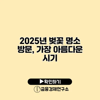 2025년 벚꽃 명소 방문, 가장 아름다운 시기