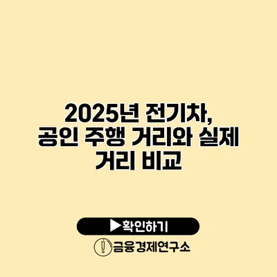 2025년 전기차, 공인 주행 거리와 실제 거리 비교