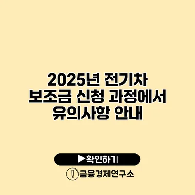 2025년 전기차 보조금 신청 과정에서 유의사항 안내