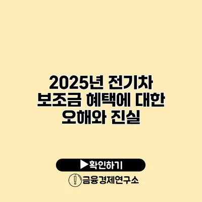 2025년 전기차 보조금 혜택에 대한 오해와 진실