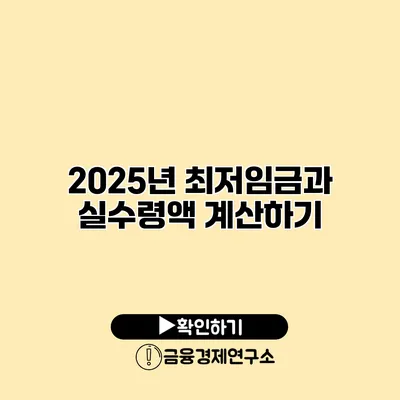 2025년 최저임금과 실수령액 계산하기