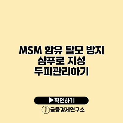 MSM 함유 탈모 방지 샴푸로 지성 두피관리하기