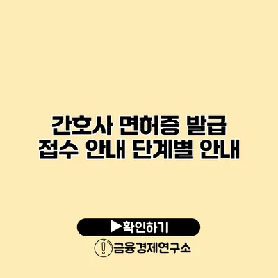 간호사 면허증 발급 접수 안내 단계별 안내
