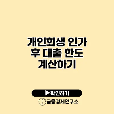 개인회생 인가 후 대출 한도 계산하기