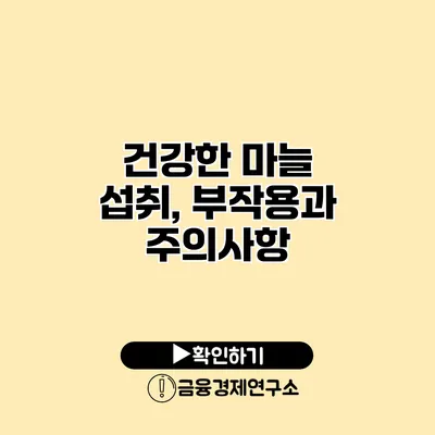 건강한 마늘 섭취, 부작용과 주의사항