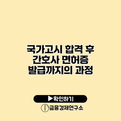 국가고시 합격 후 간호사 면허증 발급까지의 과정