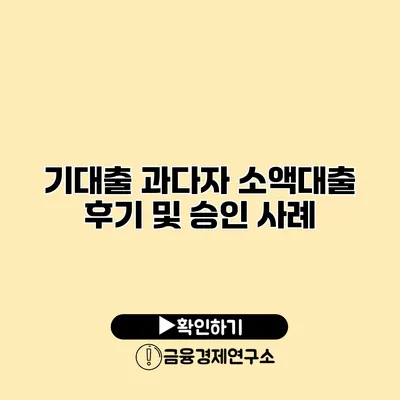 기대출 과다자 소액대출 후기 및 승인 사례