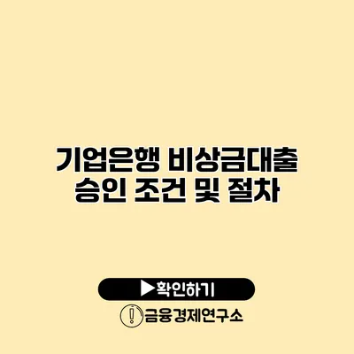 기업은행 비상금대출 승인 조건 및 절차