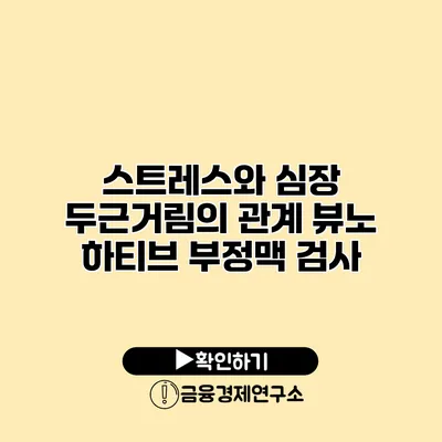 스트레스와 심장 두근거림의 관계 뷰노 하티브 부정맥 검사