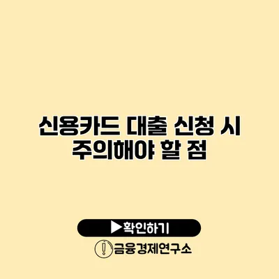 신용카드 대출 신청 시 주의해야 할 점