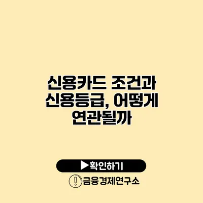 신용카드 조건과 신용등급, 어떻게 연관될까?