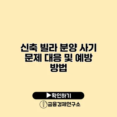 신축 빌라 분양 사기 문제 대응 및 예방 방법