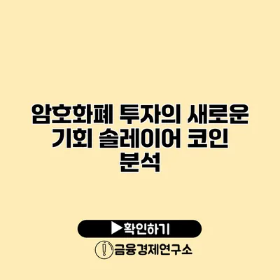 암호화폐 투자의 새로운 기회 솔레이어 코인 분석