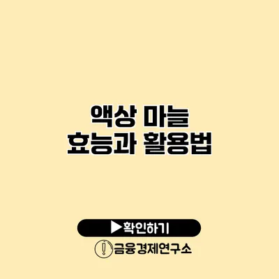 액상 마늘 효능과 활용법