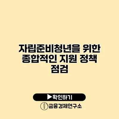 자립준비청년을 위한 종합적인 지원 정책 점검