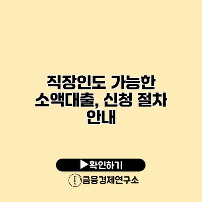 직장인도 가능한 소액대출, 신청 절차 안내