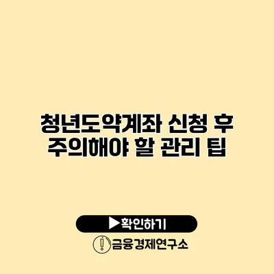 청년도약계좌 신청 후 주의해야 할 관리 팁