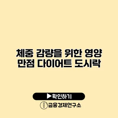 체중 감량을 위한 영양 만점 다이어트 도시락