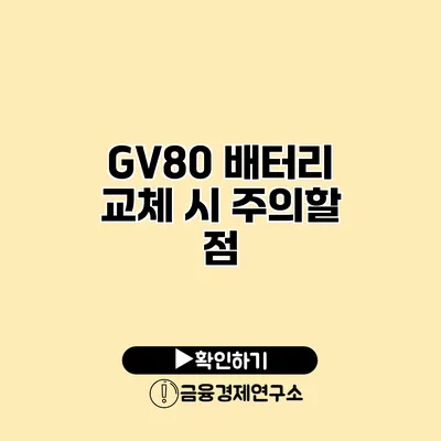 GV80 배터리 교체 시 주의할 점
